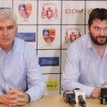 Aihan Omer (stânga) și Ionuț Rudi Stănescu, la prezentarea oficială // FOTO Telegraf-Constanța