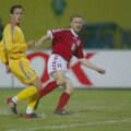 Laurențiu Reghecampf într-un duel cu Dennis Rommedahl