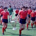 Imediat după cîștigarea CCE, roș-albaștrii au prezentat trofeul în fața a 35.000 de fani entuziaști // Foto: Arhiva GSP