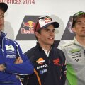 Nicy Hayden (în dreapta), alături de Valentino Rossi și Marc Marquez, pe vremea când toți concuratu în MotoGP / FOTO: Guliver/ Getty Images