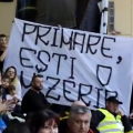 Bannerul afișat de suporteri la meciul de baschet din weekend / FOTO: stiridepitesti.ro