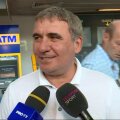 Captură TV Telekom Sport cu Gică Hagi la revenirea în țară