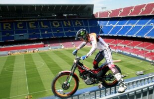 Eveniment unic pe Camp Nou » Toni Bou a "escaladat" stadionul Barcelonei pe două roţi