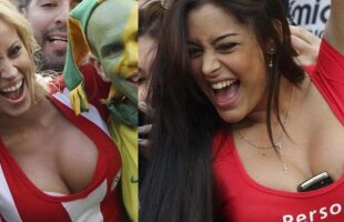 GALERIE FOTO » Blondă sau brunetă? Larissa şi Patty sînt cele mai sexy fane de la Copa America!