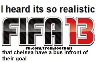 Să mai zîmbim! Cît de realistic va fi FIFA 13? "Chelsea are un autobuz în careu. Robben nu pasează niciodată" :D