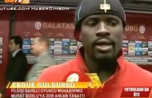 VIDEO Eboue are chef de glume! » Cum a făcut mişto de un reporter înainte de meciul cu Real Madrid :D