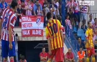 VIDEO Fază ciudată în Supercupa Spaniei » Îi cere Diego Godin colegului său Joao Miranda să forţeze un fault la Messi, după accidentarea argentinianului?