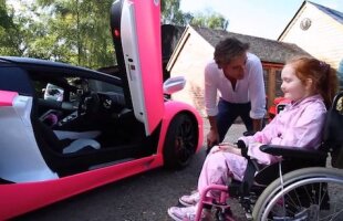 Lamborghini roz cu Hammond şofer » Aceasta a fost marea dorinţă a unei fetiţe de 8 ani, diagnosticată cu o boală pulmonară extrem de rară