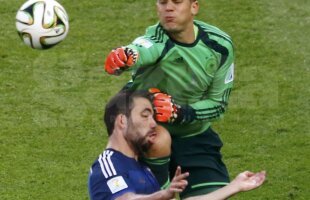 Manuel Neuer, violent ca Schumacher! » Portarul Germaniei l-a lovit cu genunchiul în cap pe Gonzalo Higuain