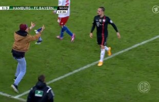 VIDEO Incidente la meciul dintre Hamburg şi Bayern Munchen! Un suporter l-a atacat pe Franck Ribery