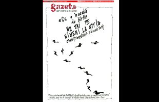 Pagina 1 de azi a Gazetei, omagiul caricaturistului Emil Mierlă pentru cei 12 oameni asasinaţi în redacţia de la Paris