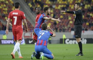 VIDEO Arbitraj catastrofal » Steaua a mai avut un penalty refuzat și a primit un gol din ofsaid