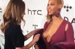 FOTO » Gafă de zile mari pentru Beyonce! S-a făcut de rîs în faţa zecilor de fotografi