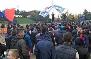 500 de oameni au protestat în Ghencea: "Am luat o decizie radicală! Nu mai mergem la nimic" » Becali îi ia în răs la TV: "Dacă au macara, pot lua Steaua"