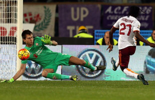 VIDEO A închis ochii! Tătărușanu nu-și salvează echipa! Viola pierde primul loc în Serie A, 1-2 cu Roma