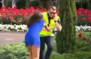 VIDEO Gest inexplicabil la o cursă de hipism » O tînără a fost arestată după ce a împins un polițist