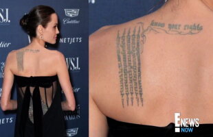 VIDEO » Angelina Jolie are trei tatuaje noi! Cu siguranţă vor face furori