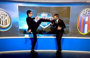 VIDEO Costacurta a fost lovit cu piciorul în față în direct la TV! Gafă incredibilă a unui jurnalist de la Sky sau răzbunare?