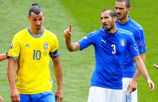 Declarație dură a lui Zlatan după eșecul cu Italia: "Dacă mă supăram pe Chiellini, acum era la spital!"