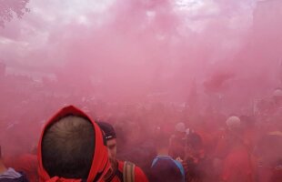 ROMÂNIA-ALBANIA. VIDEO+FOTO Albanezii fac spectacol pe străzile din Lyon! Număr GIGANTIC anunțat pentru diseară