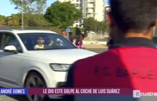 VIDEO Imagini ciudate la Barcelona! Andre Gomes, accident rutier cu Luis Suarez, după ce au părăsit baza de antrenament 