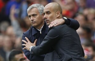 S-au îmbrățișat. Dar erau ei?! Mourinho și Guardiola s-au salutat amical înaintea meciului și și-au dat mâna la final. Însă abia dacă s-au privit