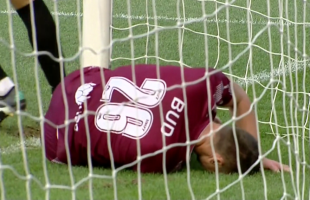 FOTO Ratare uriașă pentru CFR Cluj: Bud a fost la un pas să se accidenteze grav 