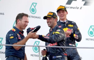 GALERIE FOTO Moment inedit după finalul cursei de Formula 1 » Ricciardo a pus pe toată lumea să bea șampanie din pantoful lui