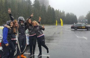 Au făcut show la raliu » Patru handbaliste au testat senzațiile tari la bordul unei mașini de curse
