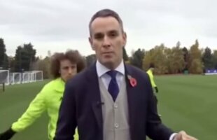 VIDEO Riscul de a fi reporter » Ce a făcut David Luiz când a văzut că e în direct