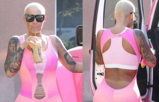 FOTO » Când a ieşit aşa pe stradă, bărbaţii au rămas mască. Amber Rose, în cea mai mulată salopetă