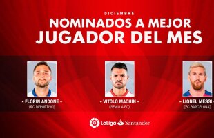 Florin Andone se luptă cu Messi pentru titlul de jucătorul lunii decembrie în La Liga