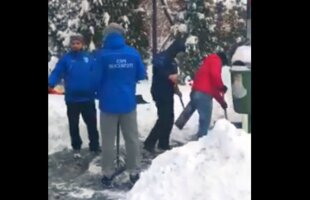 VIDEO Zăpada i-a scos la muncă! Sportivii de la CSM București au ieșit la deszăpezit străzile Capitalei