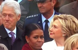 VIDEO Cea mai tare fază de la învestirea lui Trump: Bill Clinton a fost prins din nou în fapt. Hillary era chiar lângă el