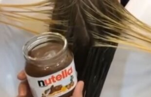 VIDEO S-a spălat pe cap cu Nutella, iar rezultatul e spectaculos!