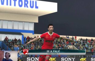 VIDEO WOW! Ce gol fabulos a dat Palici în Viitorul - Dinamo!  Vezi simularea derbyului pe jocul PES 2017