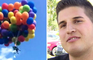 Amendă de peste 26.000 de dolari pentru bărbatul care a zburat cu ajutorul unor baloane