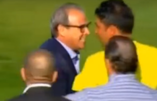 VIDEO Henț! Președinte de club suspendat pe viață, după ce i-a pus arbitrului mâna pe fund