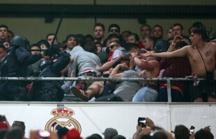 FOTO+VIDEO Incidente în tribunele de pe Santiago Bernabeu » Poliția a intervenit în forță în sectorul ocupat de fanii lui Bayern