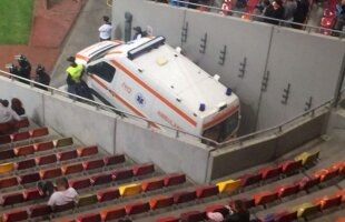 Emoții la meciul dintre FCSB și Voluntari  Un jucător a fost băgat în ambulanță