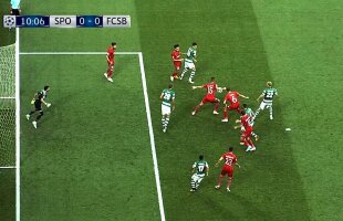 Sporting - FCSB // FOTO Portughezii au cerut penalty în minutul 10 al duelului cu FCSB
