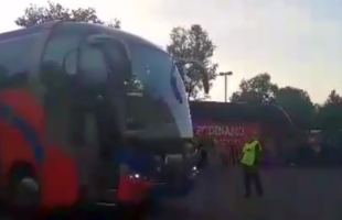 VIDEO Derby-ul a început în parcare » Imagini tensionate cu autocarele celor două echipe la Arena Națională