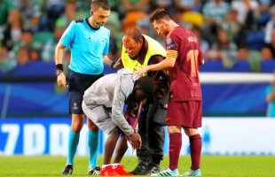 VIDEO + FOTO Moment inedit în Sporting - Barcelona, cu Messi și un suporter » Reacția portughezilor: "Cristiano, Cristiano!"