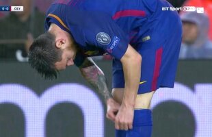 FOTO Gestul lui Messi care a "blocat" internetul: pastile din jambieră în timpul meciului cu Olympiakos! » Valverde: "Dacă îl fac să înscrie, poate continua să le ia"