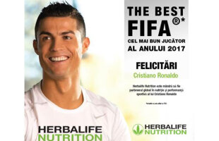 Herbalife îl felicită pe Cristiano Ronaldo care a fost desemnat jucătorul anului 2017 