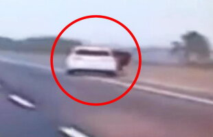 VIDEO O femeie s-a aruncat din mașina iubitului, la peste 90 de km/h