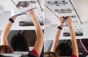 VIDEO Şi-a uscat chiloţii la ventilaţia avionului, în timpul unui zbor!