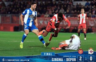 VIDEO Girona - Deportivo 2-0 » În picaj spre Segunda! Nota 2 » Florin Andone n-a mai câștigat din septembrie! 