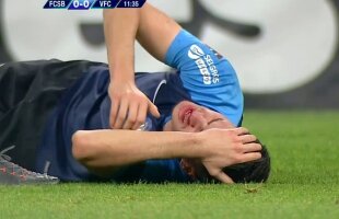 FOTO Emoții în FCSB - Viitorul » Un jucător a căzut la pământ sângerând