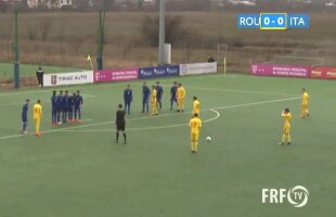 VIDEO Naționala mică a României a învins Italia » Gol în stilul lui Ronaldinho marcat de un jucător de la FCSB